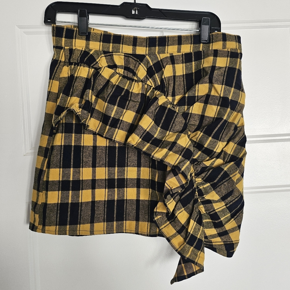 NWT Wild Honey Blue Yellow Ruffle Skirt